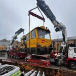 Movimiento de maquinaria ferroviaria.